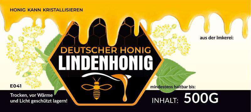 Etykiety niemieckojęzyczne na miód Lipowy Lindenhonig 100szt