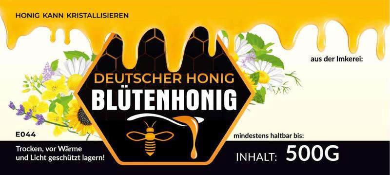 Etykiety niemieckojęzyczne na miód wielokwiatowy Blütenhonig 100szt