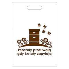 Torby foliowe z nadrukiem op 50szt Pszczoły przetrwają gdy kwiaty zapylają