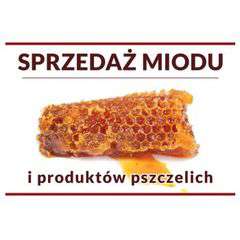 Tablica reklamowa duża "Sprzedaż miodu i produktów pszczelich" plaster miodu