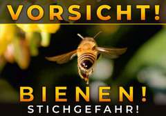 Tablica ostrzegawcza mała niemieckojęzyczna, Pszczoła z tyłu