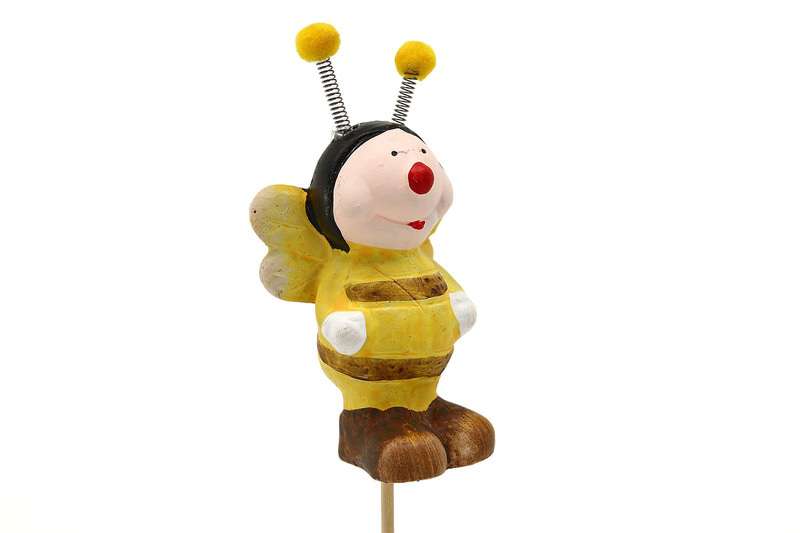 Ceramiczna dekoracyjna pszczoła na patyczku