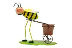 Dekoracyjna doniczka pszczoła z wózkiem