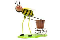 Dekoracyjna doniczka pszczoła z wózkiem