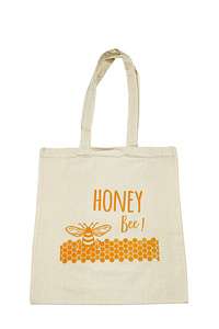 Torba ekologiczna "Honey Bee żółty napis"