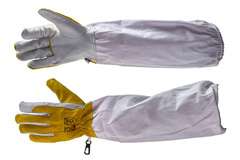 Rękawice skórzane z żółtymi wstawkami M / 8