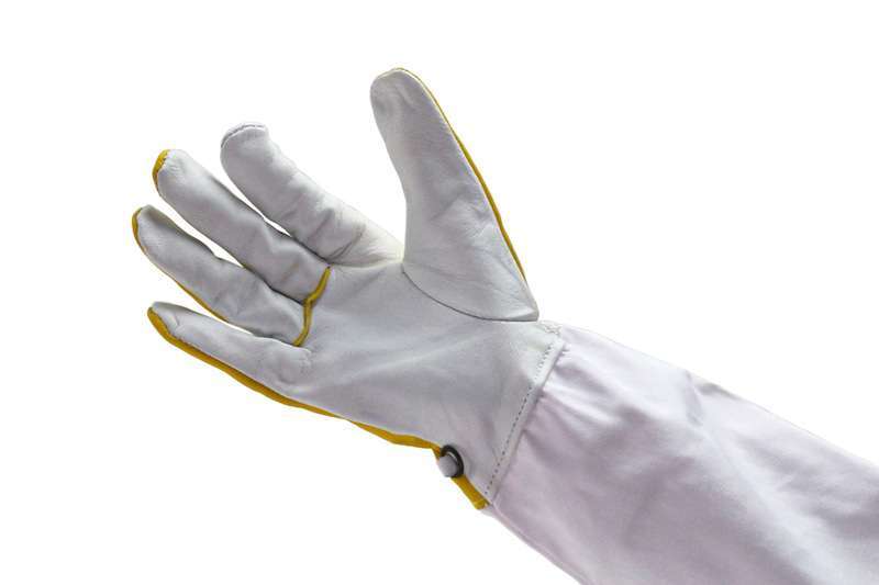 Rękawice skórzane z żółtymi wstawkami XL / 10
