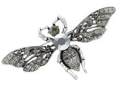 Broszka ozdobna Pszczoła srebrna z cyrkoniami 