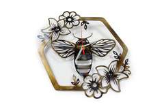 Zegar metalowy z pszczołą duży