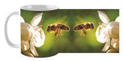 Kubek ceramiczny 330ml druk Pszczoła i biały kwiatek