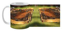 Kubek ceramiczny 330ml druk ramka pszczela