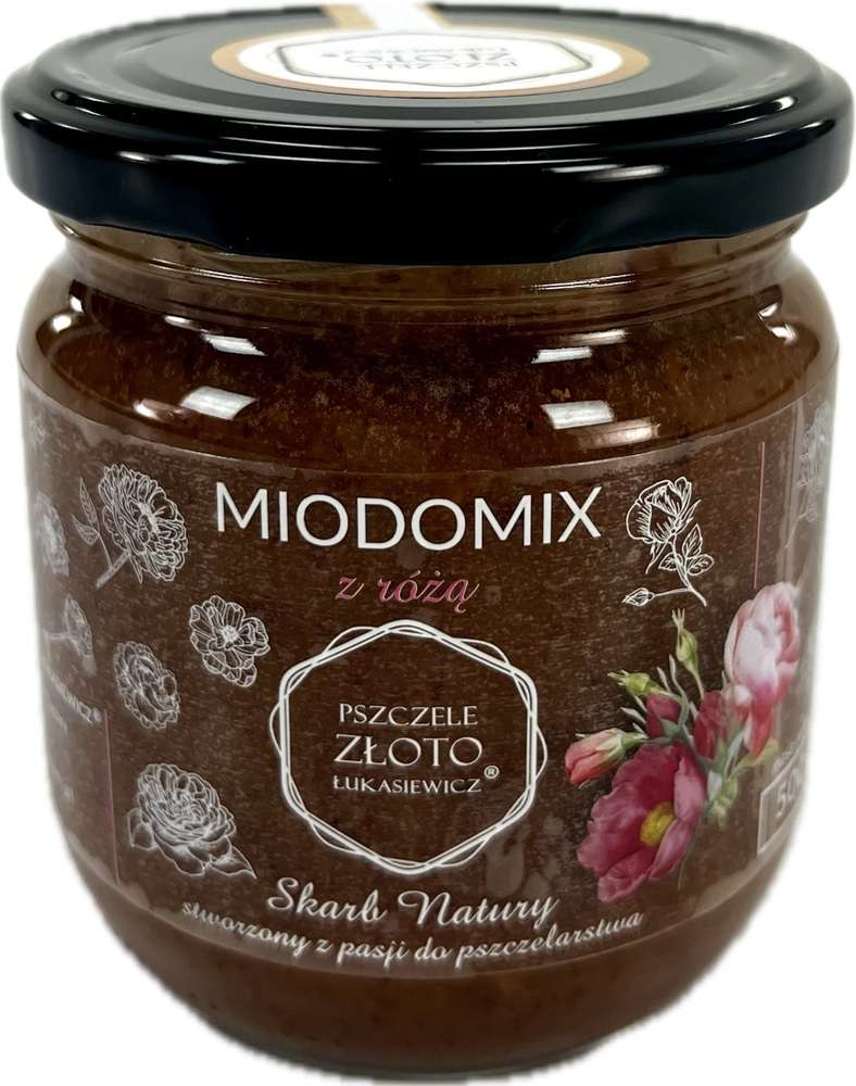 Miód (miodomix) z płatkami róży 500g