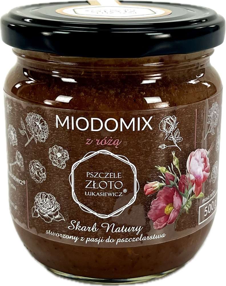 Miód (miodomix) z płatkami róży 500g