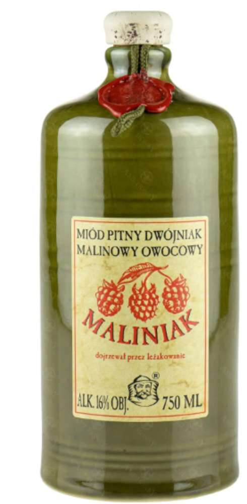 Miód pitny dwójniak "Maliniak" 0,75l (ceramika)