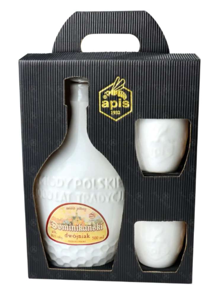 Miód Pitny "Dominikański" 500 ml w Kartonie z Czarkami - Dwójniak