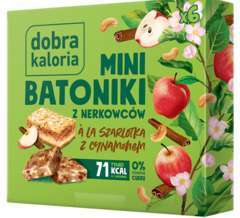 Mini Batoniki z nerkowców, bez cukru, o smaku szarlotki z cynamonem