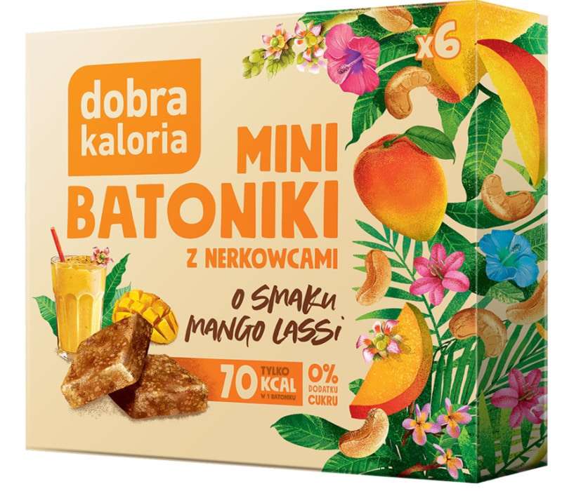 Mini Batoniki z nerkowcami, o smaku Mango, bez cukru
