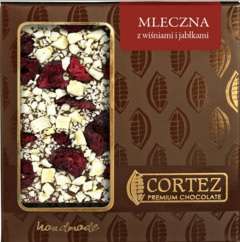 Czekolada mleczna z wiśniami i jabłkiem 85g