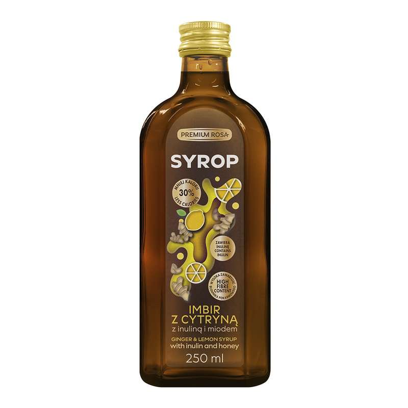 Syrop Imbir z Cytryną, Miodem i Inuliną 250ml Syrop Imbir z Cytryną, Miodem i Inuliną 250ml