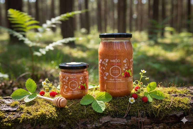 Miód z Poziomką 0,5kg Miód z Poziomką 0,5kg