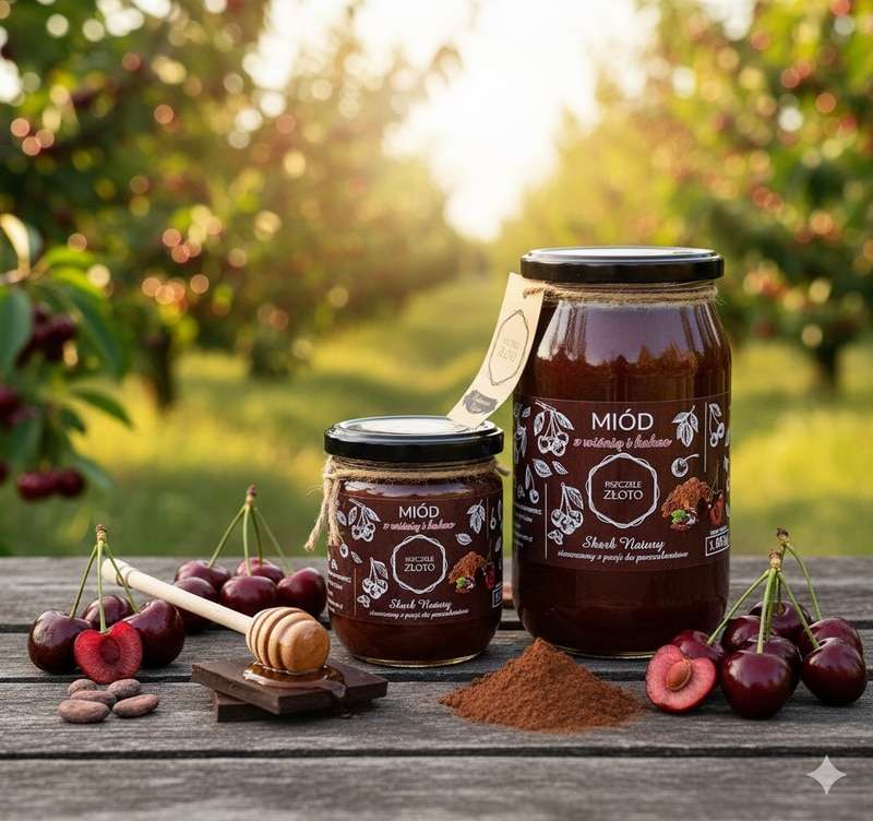 Miód z wiśnią i kakao 0,5kg