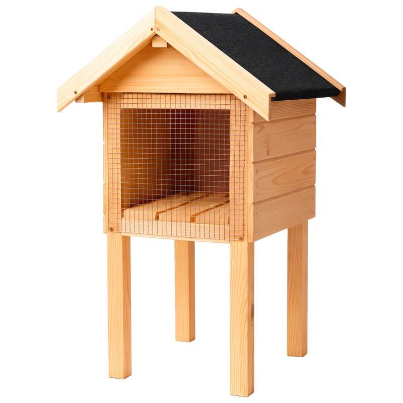 Ulik domek z nóżkami dla murarki ogrodowej – Drewniany, Stojący
