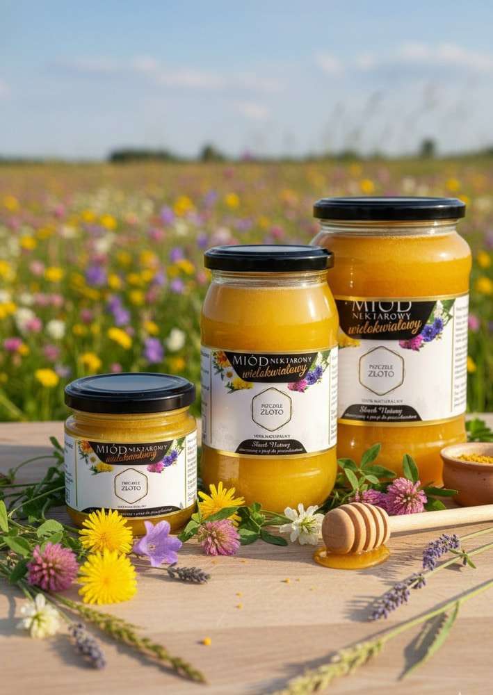 Miód Wielokwiatowy 1,05 kg – Pszczele Złoto Łukasiewicz® | Z Parku Narodowego "Ujście Warty" i Doliny Myśli Miód Wielokwiatowy 1,05 kg – Pszczele Złoto Łukasiewicz® | Z Parku Narodowego "Ujście Warty" i Doliny Myśli