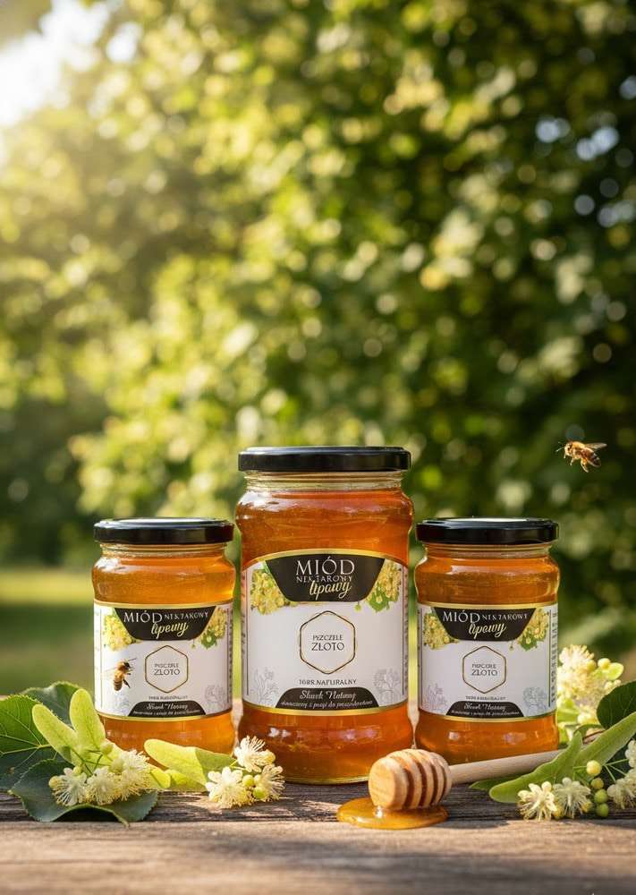 Miód Lipowy 1,05 kg – Pszczele Złoto Łukasiewicz® | Naturalny Antybiotyk z Polskich Lasów