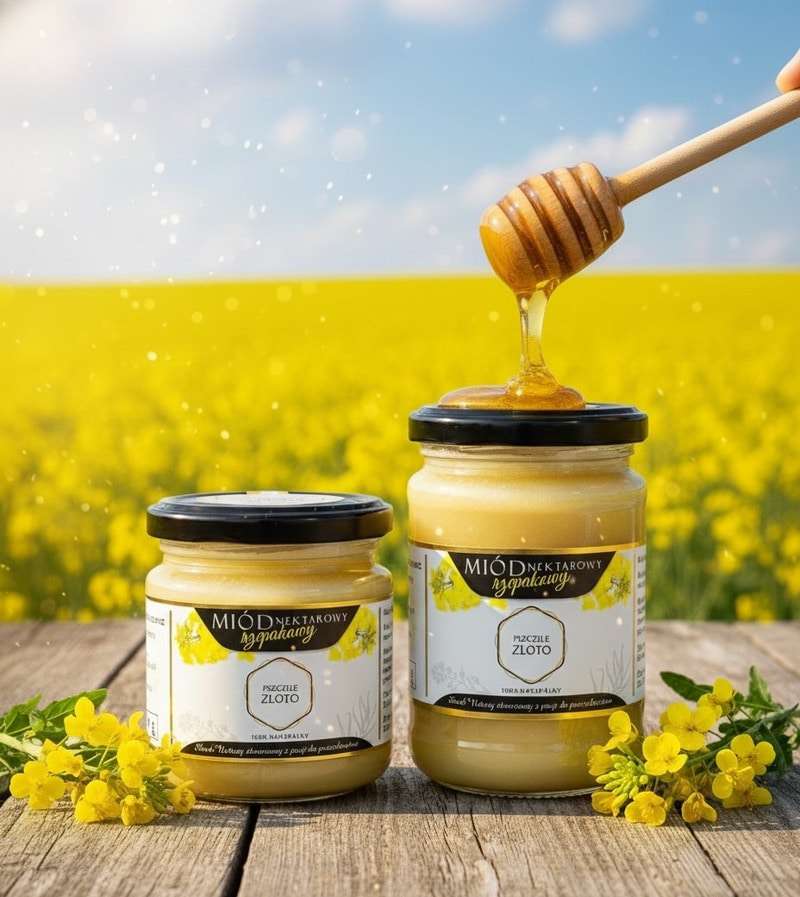 Miód Rzepakowy 1,05 kg – Pszczele Złoto Łukasiewicz® | Polski Miód Nektarowy