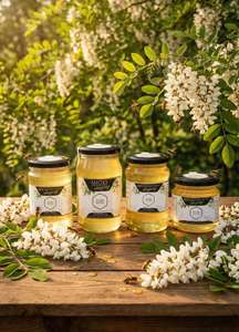Miód nektarowy Akacjowy 250g – Pszczele Złoto Łukasiewicz® | Miód z Doliny Odry