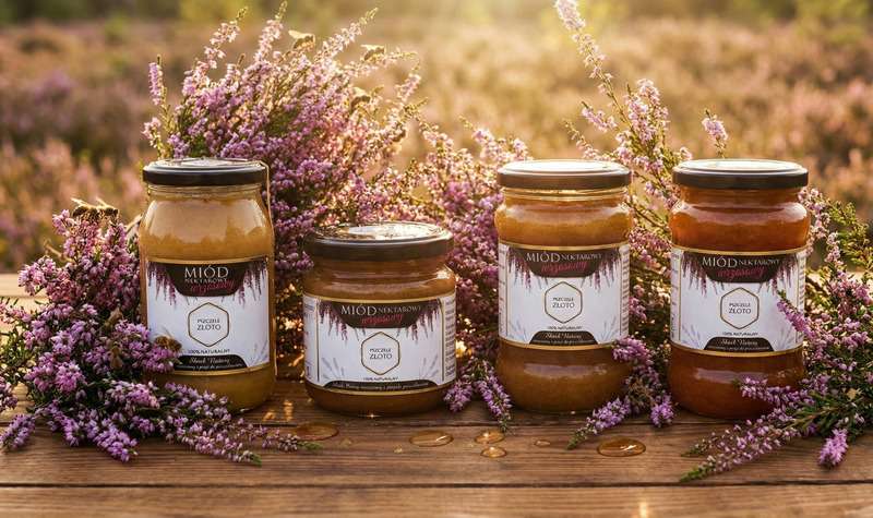 Miód Wrzosowy 500g – Pszczele Złoto Łukasiewicz® | Król Miodów w Formie Galaretki Miód Wrzosowy 500g – Pszczele Złoto Łukasiewicz® | Król Miodów w Formie Galaretki
