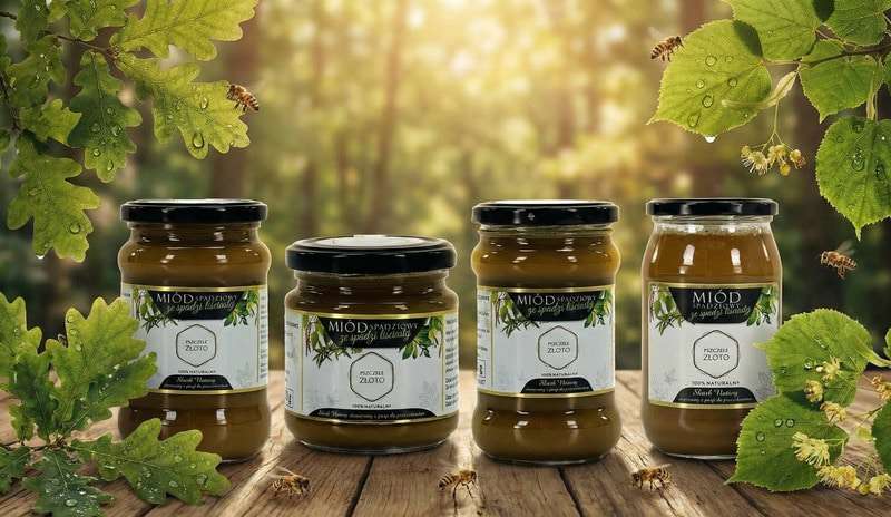 Miód Spadziowy Liściasty 1,05 kg – Pszczele Złoto Łukasiewicz® | Dąb i Lipa z Polskich Lasów Miód Spadziowy Liściasty 1,05 kg – Pszczele Złoto Łukasiewicz® | Dąb i Lipa z Polskich Lasów