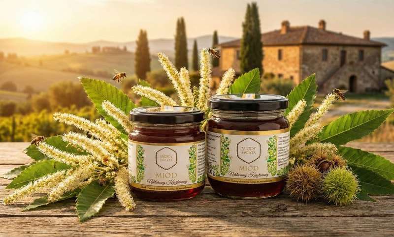 Miód Nektarowy Kasztanowy 250g Miody Świata Łukasiewicz® Miód Nektarowy Kasztanowy 250g Miody Świata Łukasiewicz®