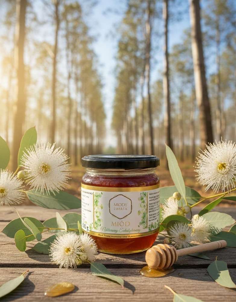 Miód Nektarowy Eukaliptusowy 250g Miody Świata Łukasiewicz® Miód Nektarowy Eukaliptusowy 250g Miody Świata Łukasiewicz®