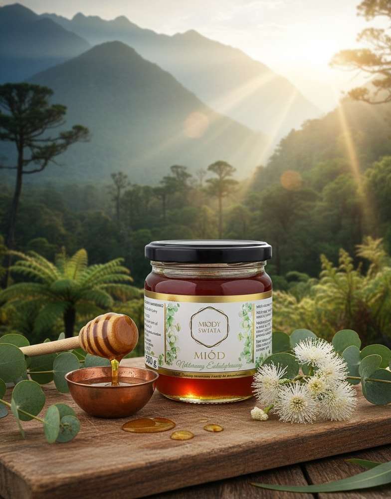 Miód Nektarowy Eukaliptusowy 250g Miody Świata Łukasiewicz® Miód Nektarowy Eukaliptusowy 250g Miody Świata Łukasiewicz®