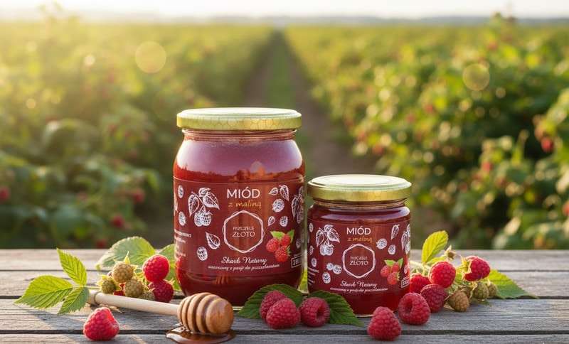 Miód z maliną 500g Pszczele Złoto Łukasiewicz® Miód z maliną 500g Pszczele Złoto Łukasiewicz®