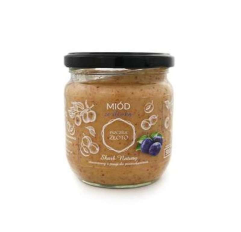 Miód ze śliwką 500g Pszczele Złoto Łukasiewicz®