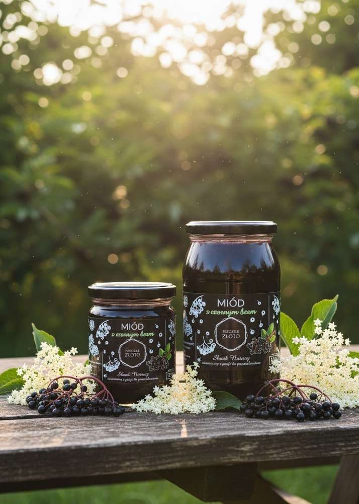 Miód z czarnym bzem 500g Pszczele Złoto Łukasiewicz®