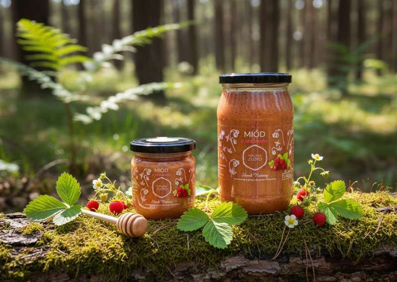 Miód z Poziomką 500g Pszczele Złoto Łukasiewicz®