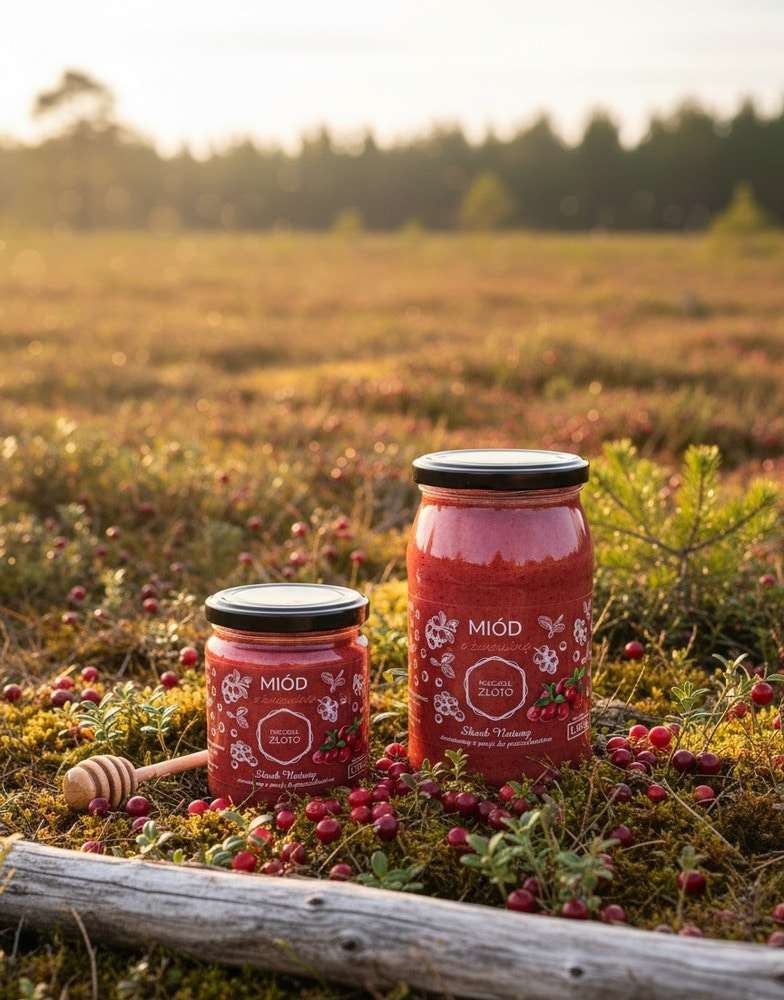 Miód z Żurawiną 500g Pszczele Złoto Łukasiewicz®