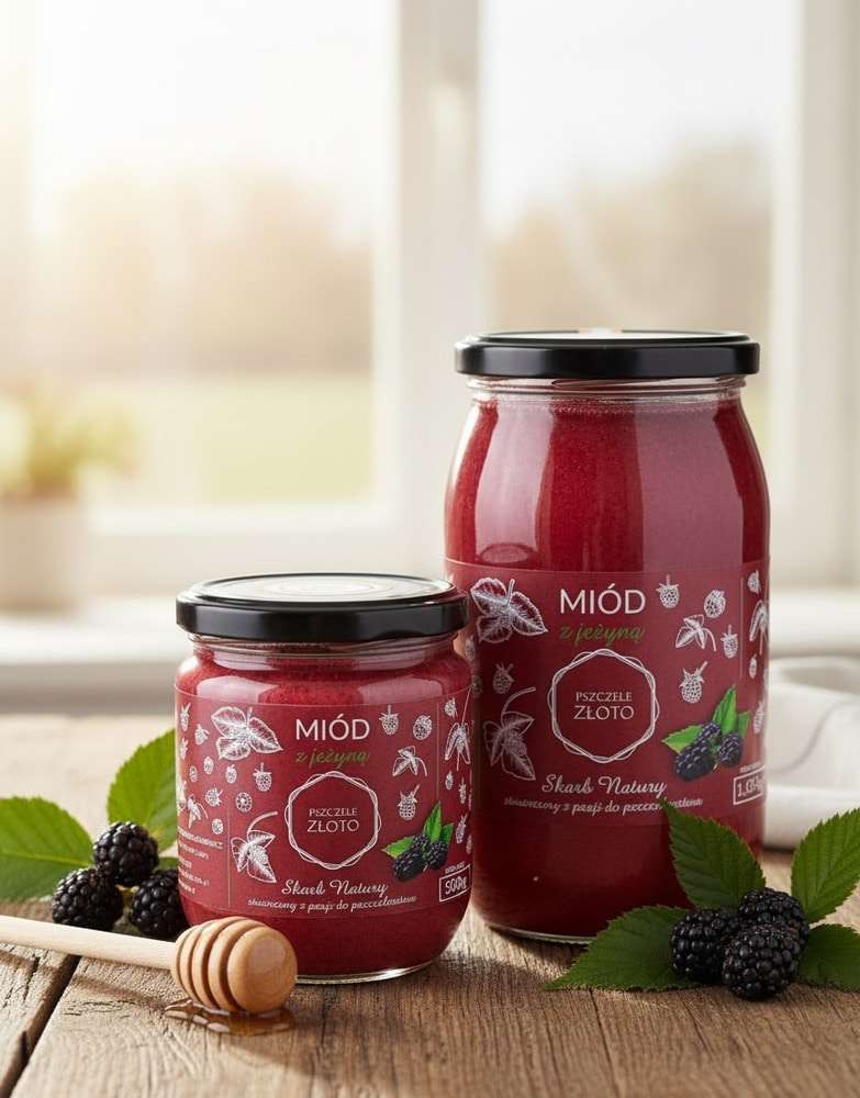 Miód z Jeżyną 1,05kg Pszczele Złoto Łukasiewicz®