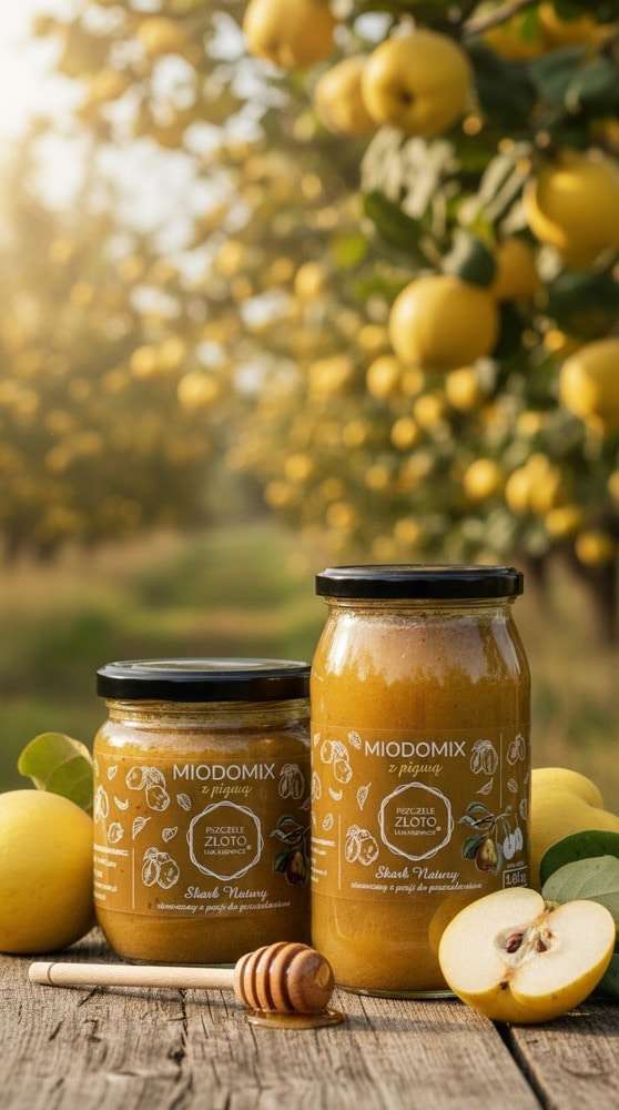 Miód z pigwą 500g Pszczele Złoto Łukasiewicz®