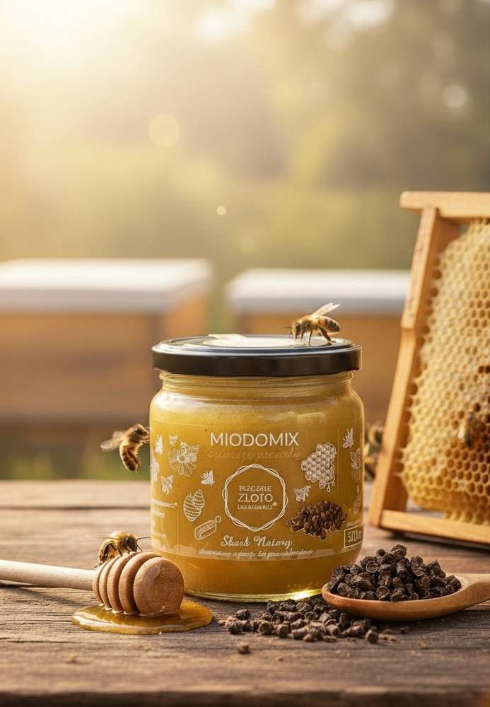 Miód z pierzgą pszczelą 500g Pszczele Złoto Łukasiewicz®