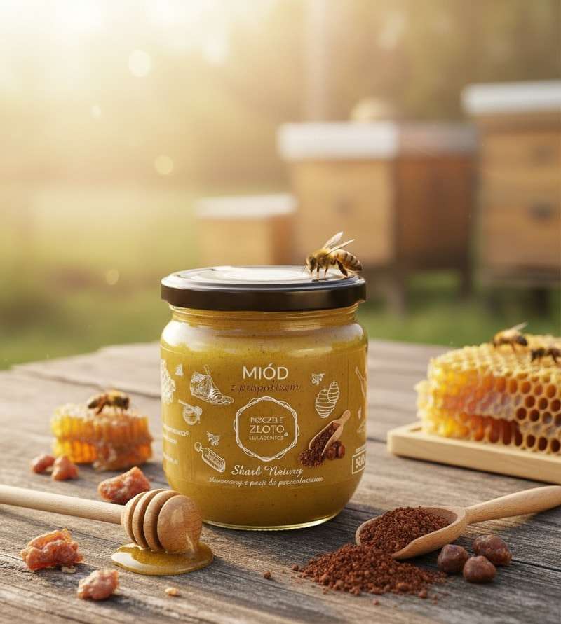 Miód z propolisem 500g Pszczele Złoto Łukasiewicz®