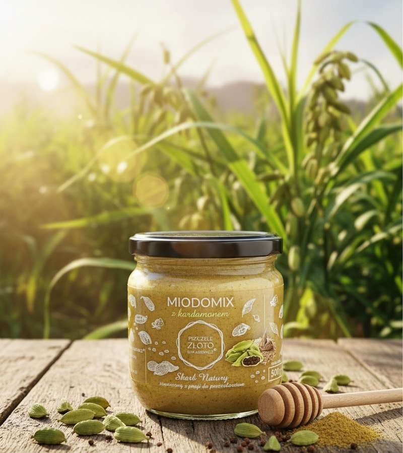 Miód z kardamonem 500g Pszczele Złoto Łukasiewicz®