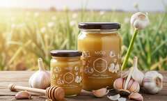 Miód z czosnkiem 1,05kg Pszczele Złoto Łukasiewicz®