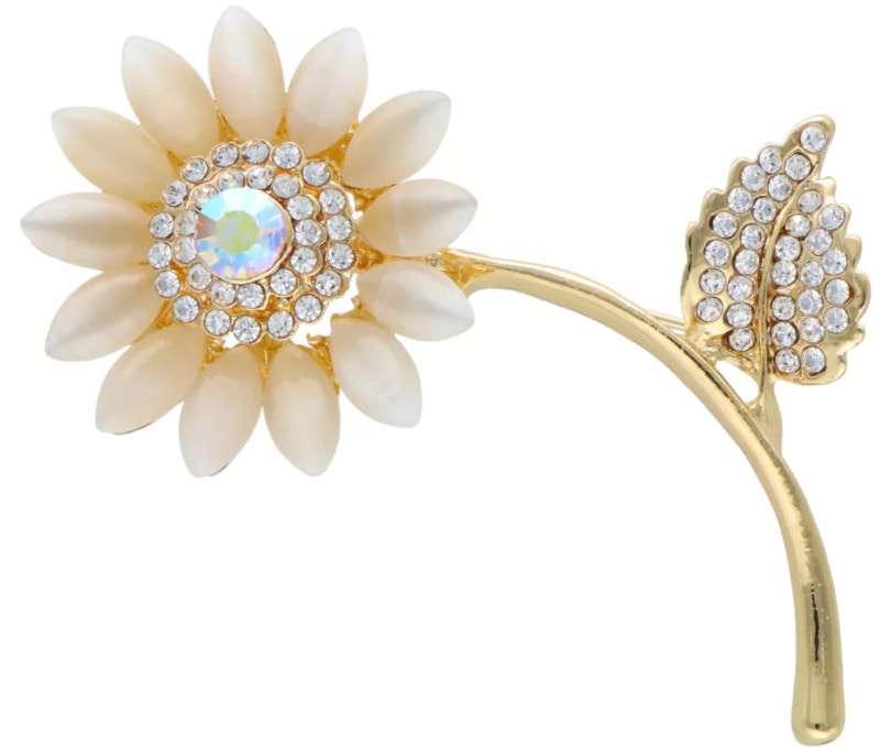 Broszka Kwiat z cyrkoniami