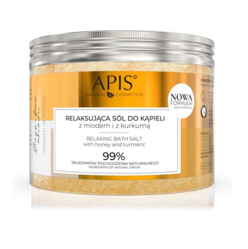Relaksująca sól do kąpieli z miodem i kurkumą 650g