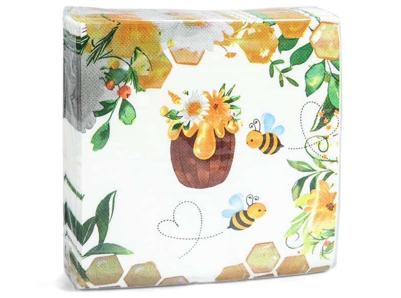 Serwetki Dzbanek miodu z pszczółkami 50szt