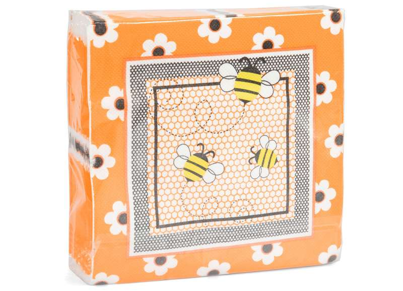 Serwetki Pszczoły & Pomarańczowy kwiat- opakowanie 50szt Serwetki Pszczoły & Pomarańczowy kwiat- opakowanie 50szt
